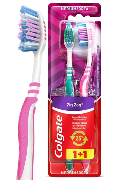 Colgate Zigzag Diş Arası Temizliğiorta Diş Fırçası 1+1 - Resim 2