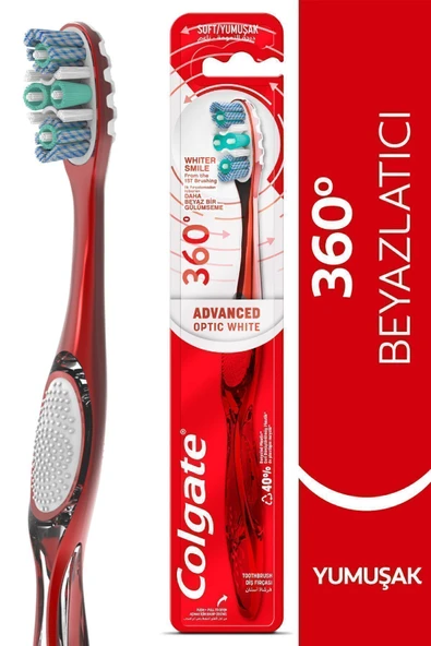 Colgate 360 Gelişmiş Optik Beyaz Yumuşak Beyazlatıcı Diş Fırçası