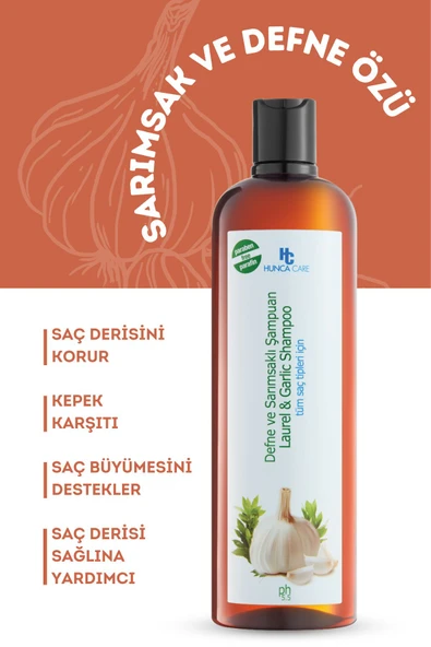Hunca Care Care Sarımsak Özlü Şampuan / Kepek Oluşumunu Önleyici Ve Saç Derisini Koruyucu Defne Özlü 675 ml - Resim 3