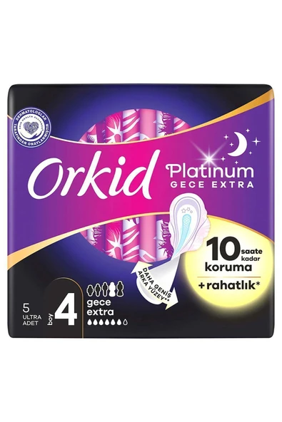 Orkid Platinum Gece Ekstra (boy 4) 5 Adet Hijyenik Ped - 2