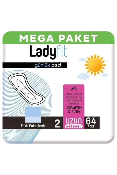 Lady Fit Ladyfit Günlük Ped Uzun 64 Ped