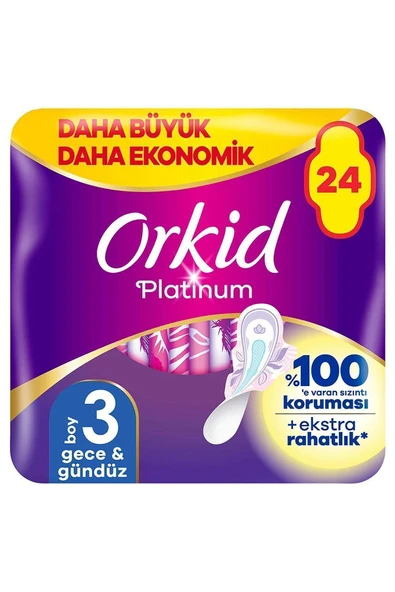 Orkid Platinum Gece & Gündüz (boy 3) 24 Adet Hijyenik Ped