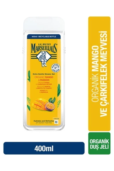 Le Petit Marseillais Lpm Organik Mango Ve Çarkıfelek Meyvesi 400ml Duş Jeli ürün görseli 1