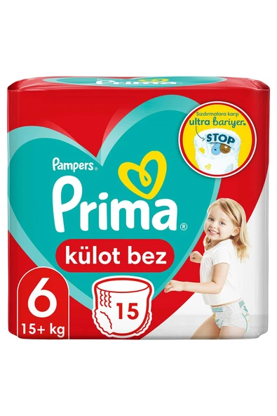 Prima Külot Bebek Bezi 6 Beden 15 Adet Ekstra Large Tekli Paket