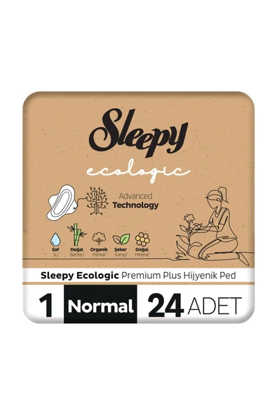Sleepy Ecologic Premium Plus Hijyenik Ped Normal 24 Adet Ped