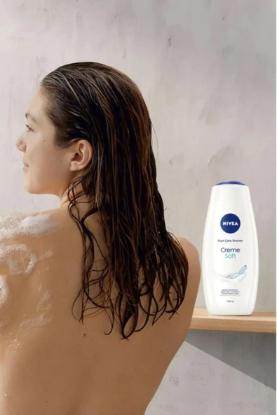 NIVEA Creme Soft Kremsi Dokunuş Banyo ve Duş Jeli 500ml, Temizlerken Bakım Yapar, Badem Yağı, Nemlendirici - 4
