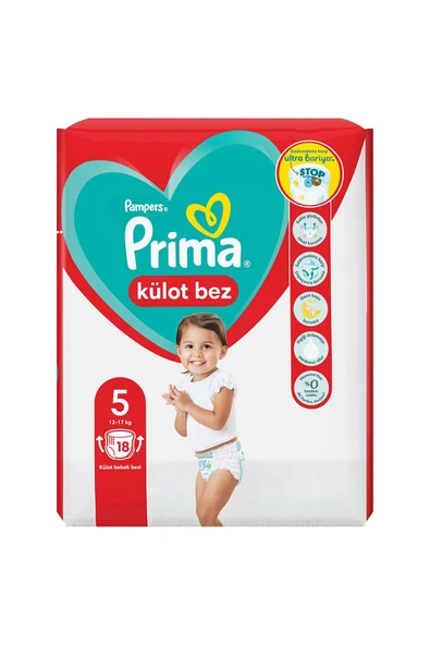 Prima Külot Bebek Bezi 5 Beden 18 Adet Junior Tekli Paket - Resim 2