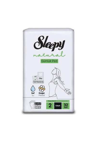 Sleepy Natural Ultra Hassas Günlük Ped Uzun 32 Adet Ped - Resim 2