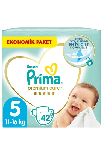 Prima Bebek Bezi Premium Care 5 Beden 42 Adet Junior Jumbo Paket ürün görseli
