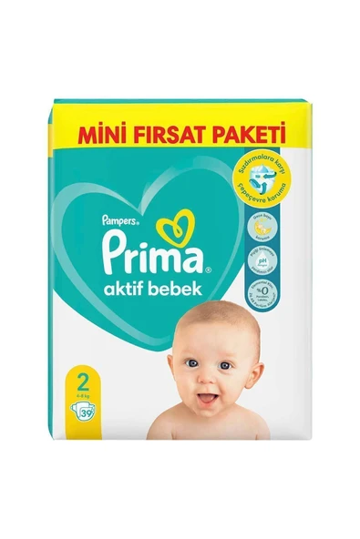 Prima Aktif Bebek Bezi 2 Beden 39'lu Mini Fırsat Paketi - 2