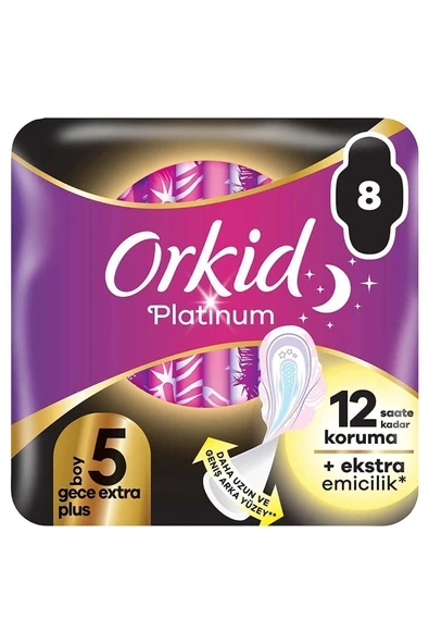 Orkid Platinum Gece Ekstra Plus (BOY 5) 8 Adet Hijyenik Ped