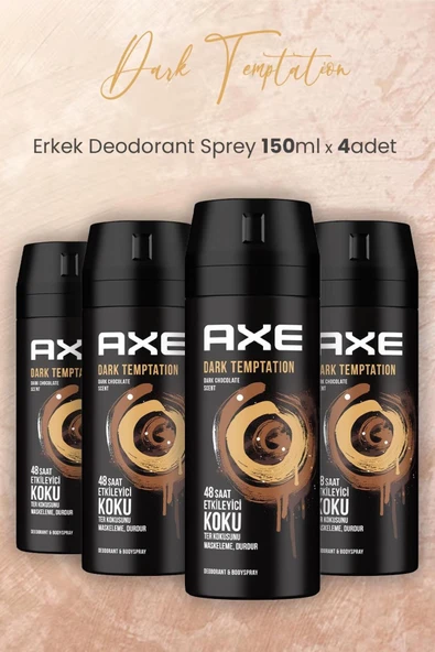 Axe Dark Temptation Erkek Deodorant Sprey 150 ml x 4 Adet ürün görseli