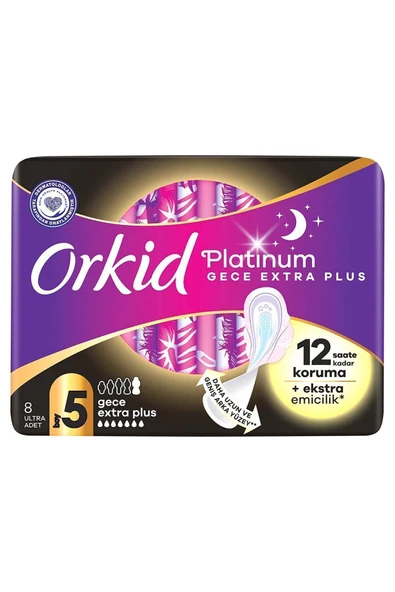 Orkid Platinum Gece Ekstra Plus (BOY 5) 8 Adet Hijyenik Ped - 2