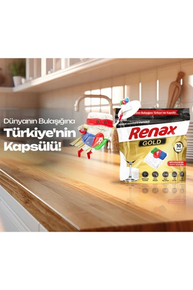 RENAX Gold Bulaşık Makinesi Kapsülü Hepsi Bir Arada 30 Lu - 5