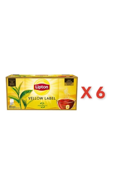 Lipton Yellow Label Bardak Poşet Çay 25'li X 6 Adet