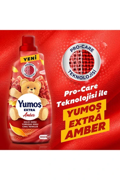 Yumoş Extra Konsantre Çamaşır Yumuşatıcısı Amber 1440 ml 60 Yıkama 4adet - 5