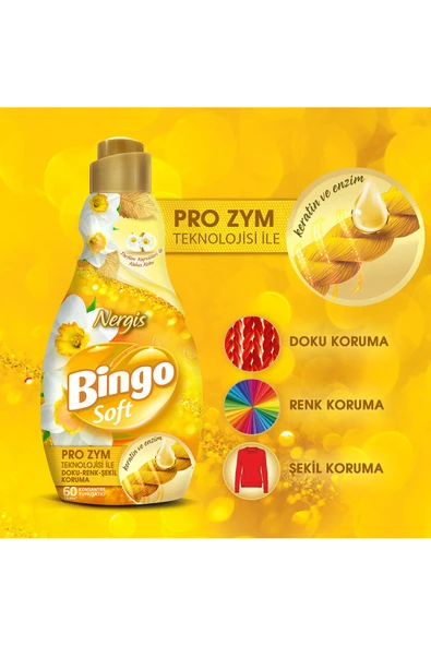 Bingo Soft Konsantre Çamaşır Yumuşatıcısı Nergis 1440 ml X 4 Adet - 6