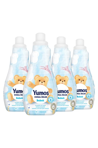 Yumoş Doğal Özler Konsantre Çamaşır Yumuşatıcısı Bebek 1200 ml 50 Yıkama 4 Adet - 8