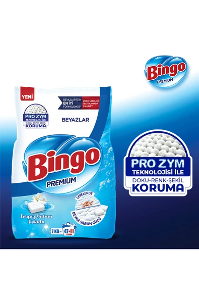 Bingo Premium Toz Çamaşır Deterjanı 7 Kg Beyaz - 6