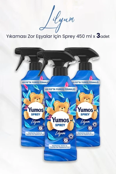 Yumoş Sprey Yıkaması Zor Eşyalar Için Lilyum 450 ml x 3 Adet