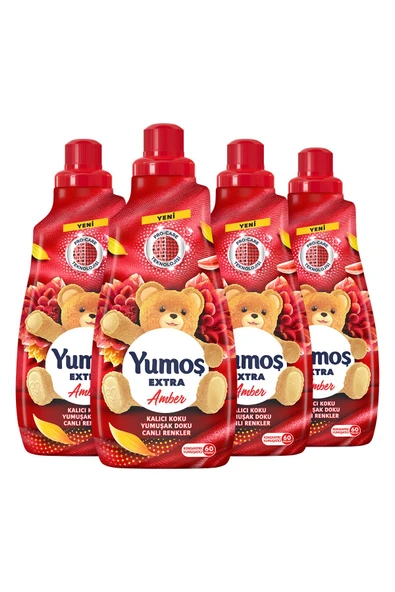 Yumoş Extra Konsantre Çamaşır Yumuşatıcısı Amber 1440 ml 60 Yıkama 4adet - 2