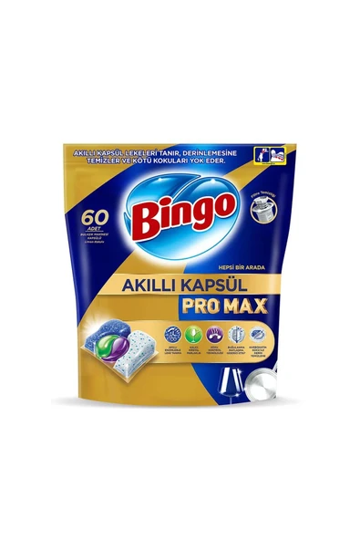 Bingo Akıllı Kapsül Pro Max Bulaşık Makinesi Tableti 60'lı x 3 Adet (180 Kapsül) - 4