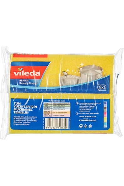 Vileda 2 Li Yeşil Klasik Düz Sünger - 3