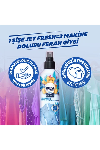 Yumoş Jet Fresh Giysi Spreyi Lilyum 200 ml 2 Adet - Resim 6