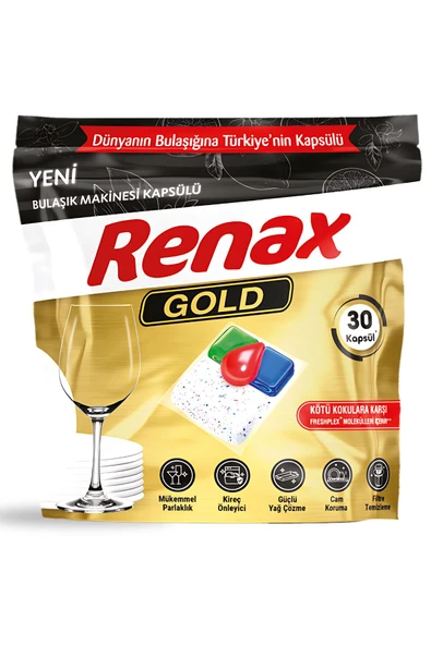 RENAX Gold Bulaşık Makinesi Kapsülü Hepsi Bir Arada 30 Lu - 2