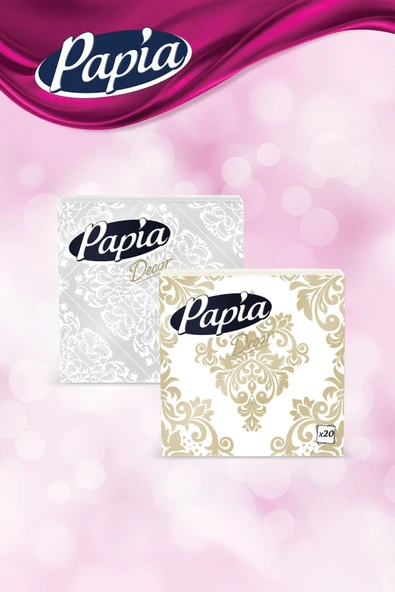Papia Dekor 20'li Peçete (6 PAKET X 20 YAPRAK) - 6