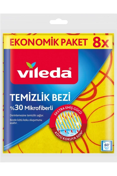 Vileda 8 Li %30 Mikrofiberli Mutfak Bezi