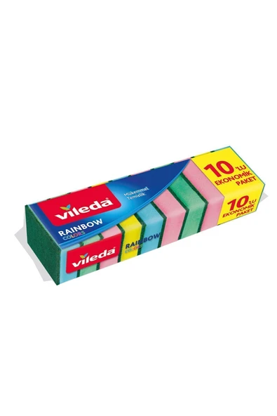 Vileda 10'lu Rainbow Bulaşık Süngeri