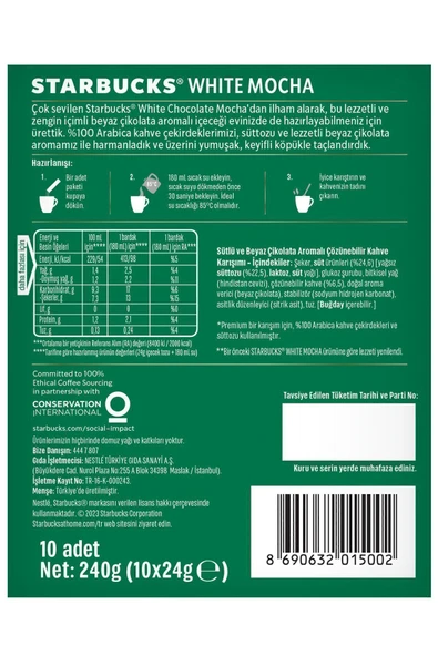 Starbucks White Mocha Premium Kahve Karışımı 24 Gr X 10 Paket - 5