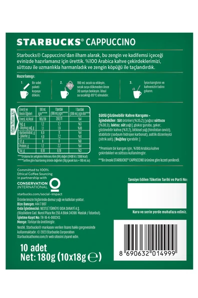 Starbucks Cappuccino Premium Kahve Karışımı 14 Gr X 10 Paket - 5