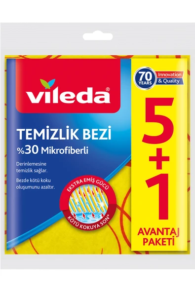 Vileda 30% Mikrofiber Temizlik Bezi 5 Li