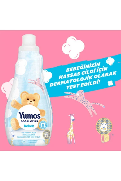 Yumoş Doğal Özler Konsantre Çamaşır Yumuşatıcısı Bebek 1200 ml 50 Yıkama 4 Adet - 2