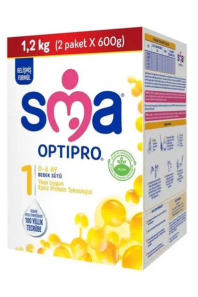 SMA Optipro 1 0-6 Ay Bebek Sütü 1200 gr - Resim 3