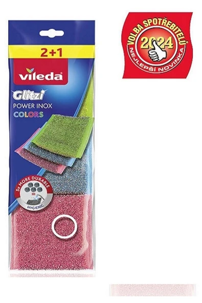 Vileda VİLEDA POWER INOX COLORS PAD 2+1