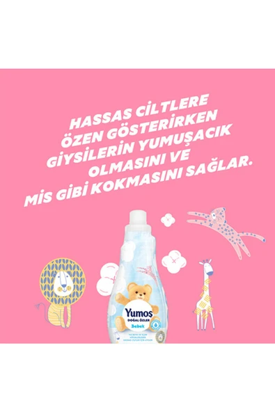 Yumoş Doğal Özler Konsantre Çamaşır Yumuşatıcısı Bebek 1200 ml 50 Yıkama 3 Adet - 5