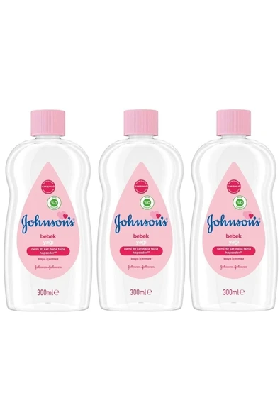 Johnson´s Baby Johnsons Baby Bebek Yağı 300 ml Nemlendirici (PEMBE) 3 Lü Set
