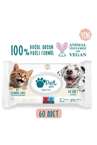 Pet Love Evcil Hayvan Temizleme Mendili