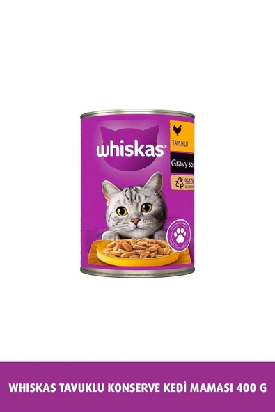Whiskas Sos Içinde Tavuklu Yetişkin Kedi Konservesi 400 gr