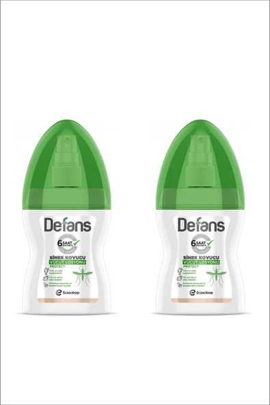 Defans 2'li Protect 6 Saat Etkili Bitki Özlü Sinek Sivrisinek Karasinek Kene Kovucu Vücut Losyonu 100 Ml