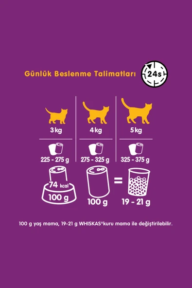 Whiskas Tavuklu Konserve Kedi Maması 400 gr 24x - 5