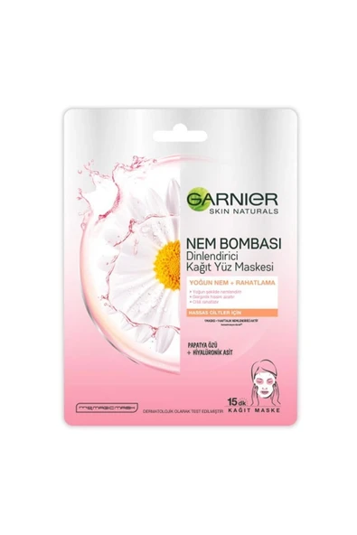Garnier Nem Bombası Dinlendirici Kağıt Yüz Maskesi 28 Gr