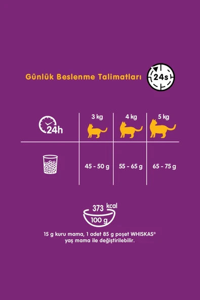 Whiskas Tavuklu Sebzeli Kuru Kedi Maması 300 gr - 5