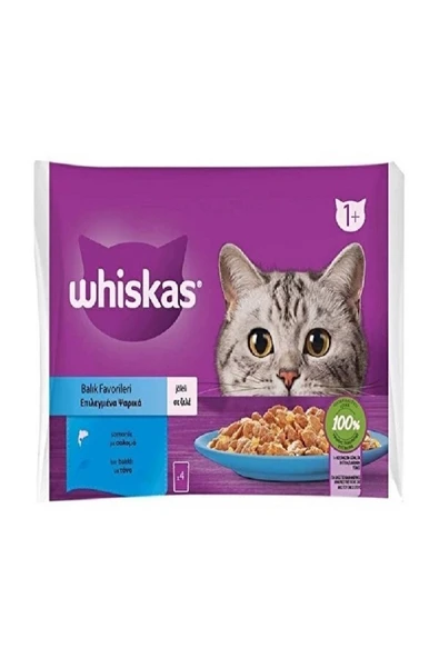 Whiskas Pouch Balık Favorileri Yaş Kedi Maması 4'lü 85 gr X 13 Adet 5900951301797-13