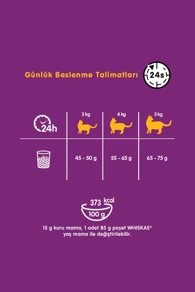 Whiskas Yetişkin Tavuklu Kedi Maması 1.4 Kg - 5