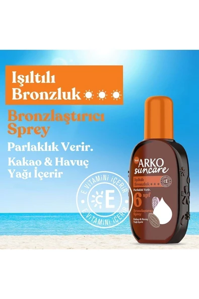 ARKO Suncare Spf6 Bronzlaştırıcı Güneş Yağı Sprey 220 ml - 2