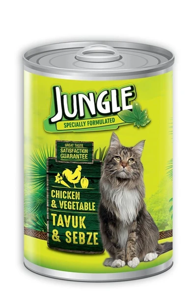 Jungle Tavuklu Ve Sebzeli Konserve Kedi Maması 415 gr